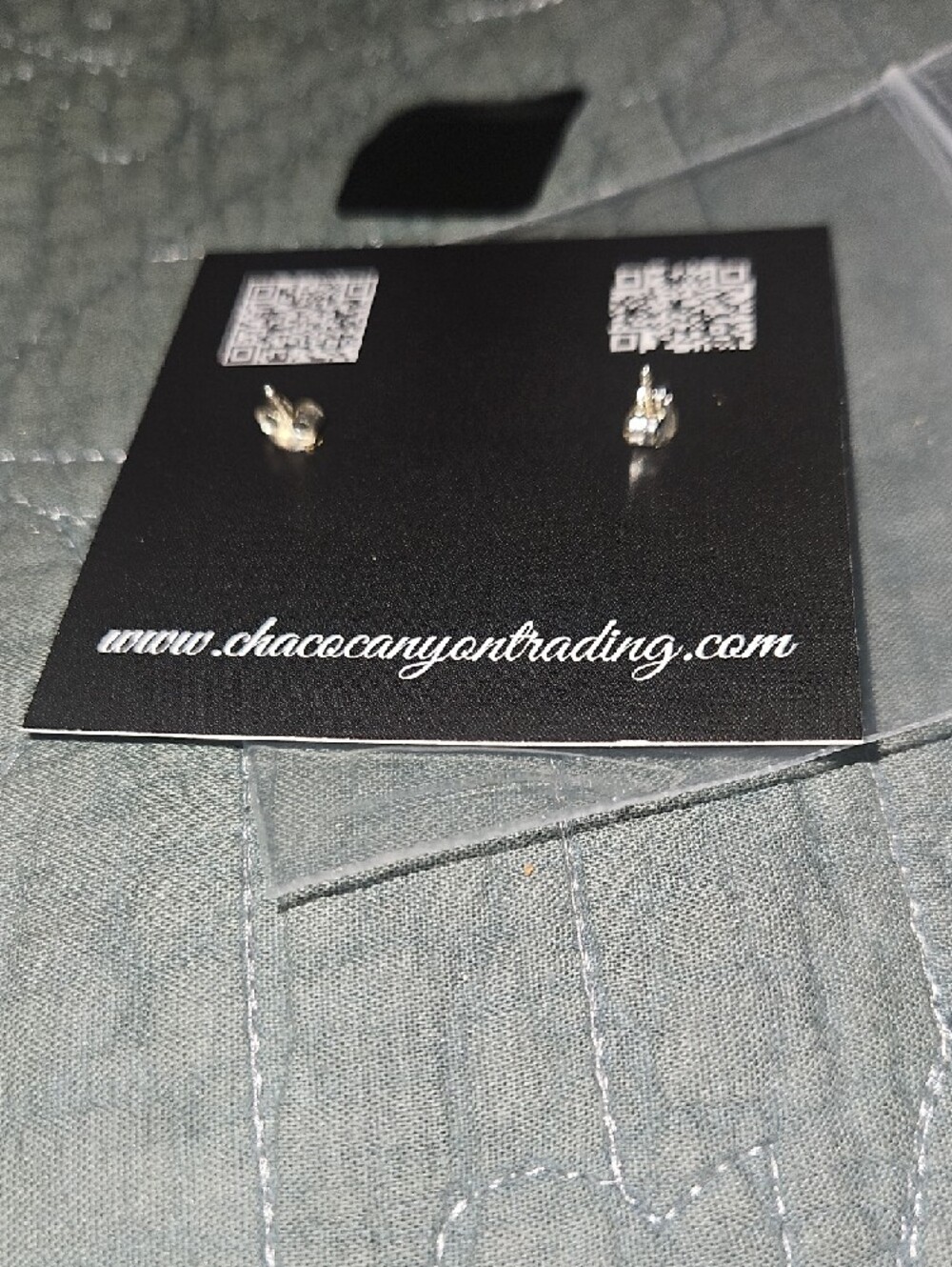Sterling Silver Multicolor Bead Stripe Earrings - Picture 3 of 3